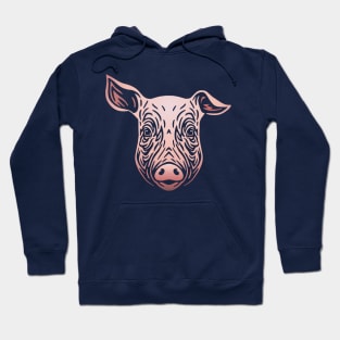 Pig Head Tattoo Illustration Hoodie